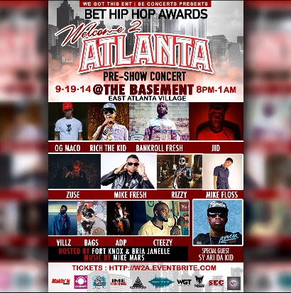  Welcome 2 Atlanta Pre-Show Concert | BET Awards Weekend | September 19th, 2014 | Tickets can be purchased here: http://W2a.eventbrite.com 