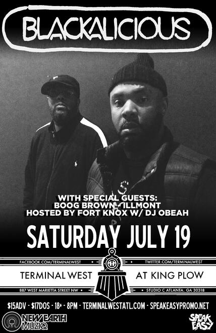 SpeakEasy Promotions Presents: Blackalicious w/ special guests: Boog Brown and Illmont | Hosted by Fort Knox w/ DJ Obeah | Saturday, July 19, 2014 at Terminal West | $15adv, $17 at Door | Doors open 8:00pm