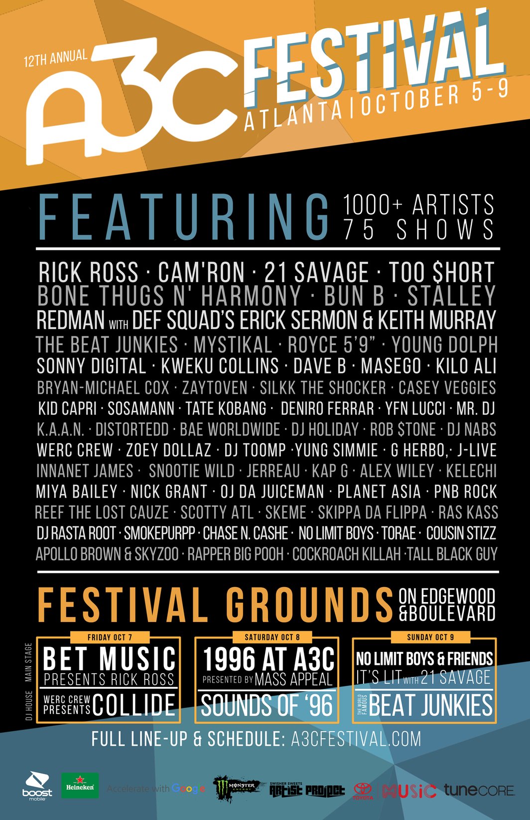 2016 A3C Festival Lineup A3C16